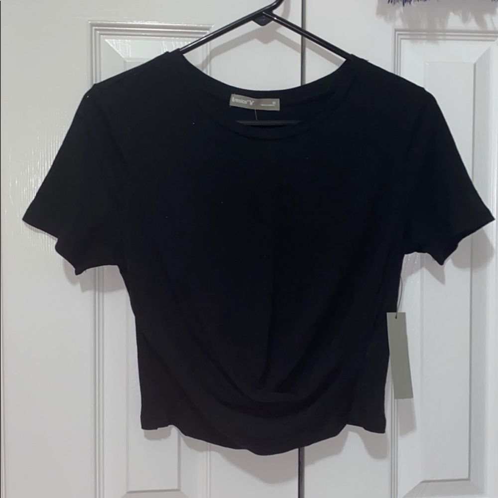 Black Cross Bottom Baby Tee